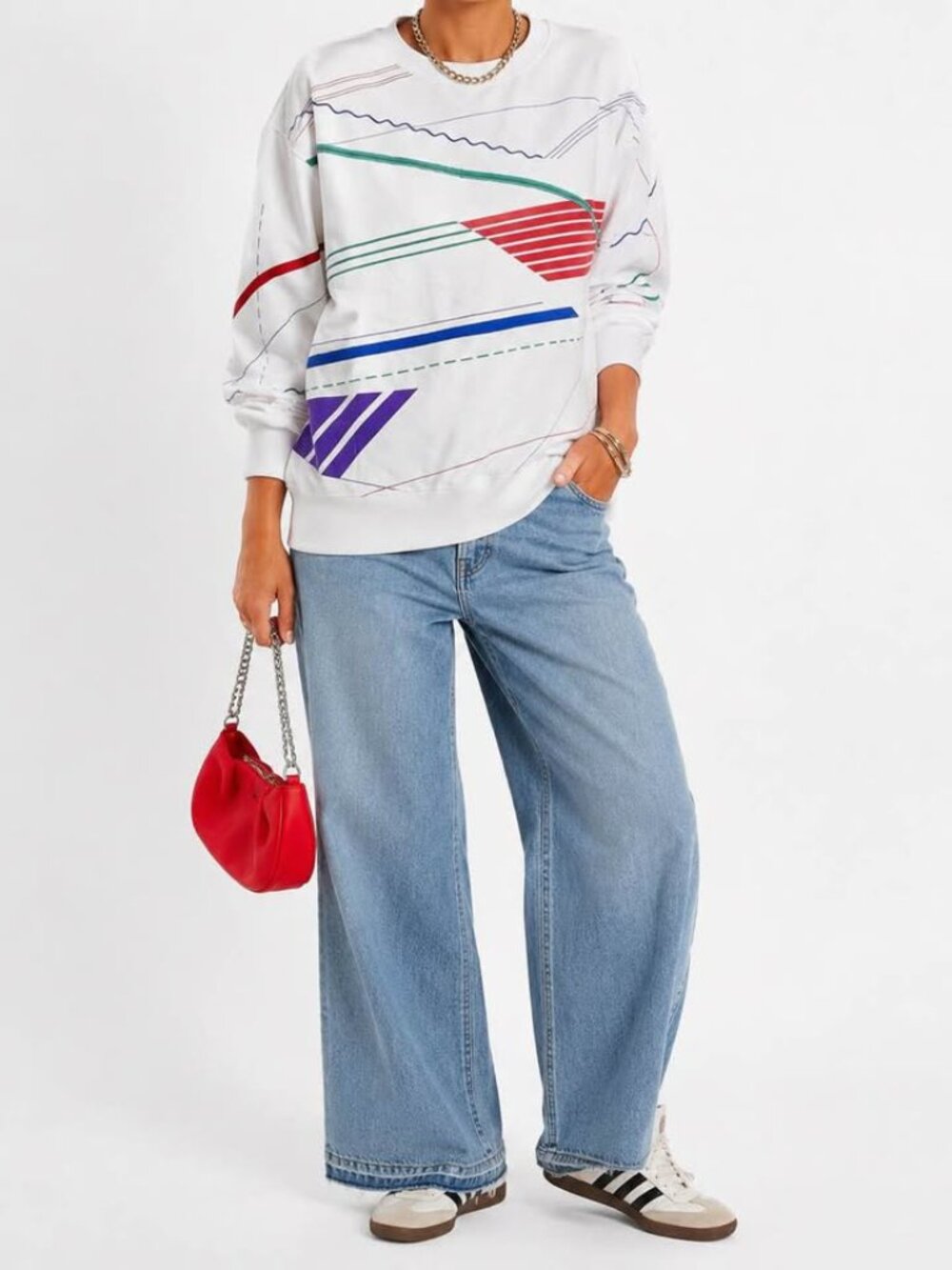 80s/90s Retro Abstract Graphic Streetwear BLAST Vintage Sweatshirt [sz L/XL]